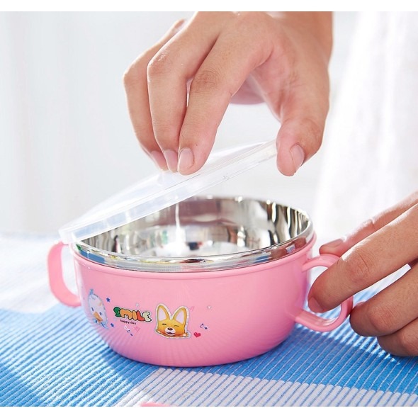 台灣現貨 304兒童不銹鋼碗 幼稚園雙耳碗 寶寶防摔隔熱碗 三色碗 保溫碗 不鏽鋼碗3件組-細節圖6