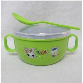 台灣現貨 304兒童不銹鋼碗 幼稚園雙耳碗 寶寶防摔隔熱碗 三色碗 保溫碗 不鏽鋼碗3件組-細節圖7