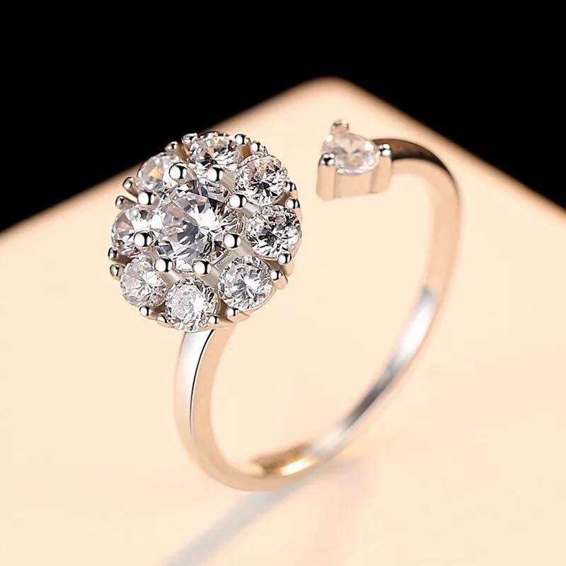 台灣現貨 美美的抖音爆款網紅💍時來運轉戒指 送鑽石戒指收納盒 旋轉戒指-細節圖5
