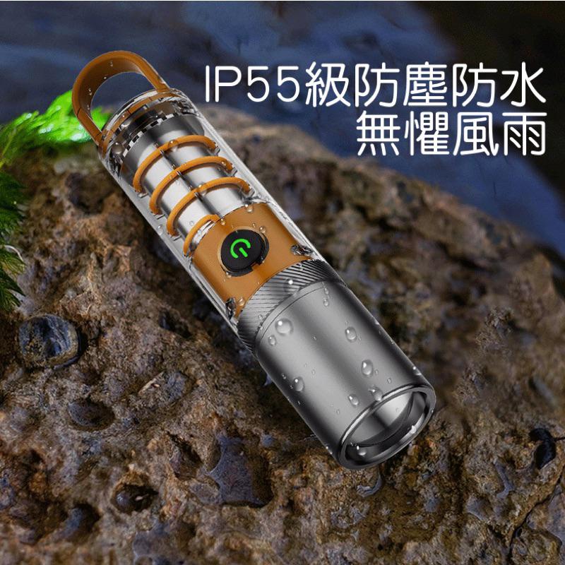 強光手電筒 變焦手電筒 交換禮物 防水超亮手電筒 迷你磁吸露營燈 多功能露營白激光燈 USB充電手電筒 便攜式野營燈-細節圖3