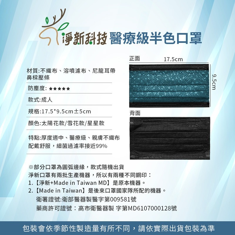 台灣淨新 醫療口罩 🔥口罩 醫用口罩 成人口罩 幼幼口罩 小朋友口罩 平面口罩熔噴布 三層不織布加厚 一次性-細節圖2