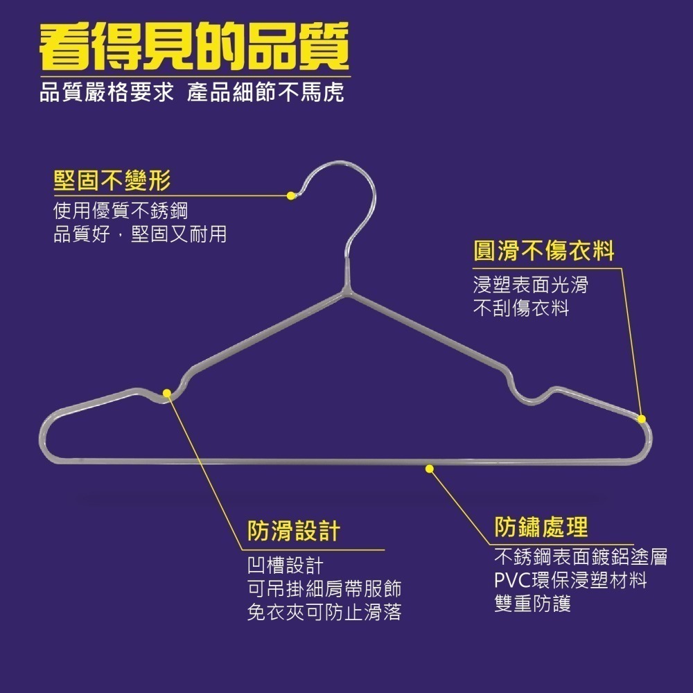🔥高評價🔥 奈米不鏽鋼浸塑衣架 糖果色 衣架 兒童衣架 耐用衣架 超值衣架 不鏽鋼衣架 JJ0100-細節圖7