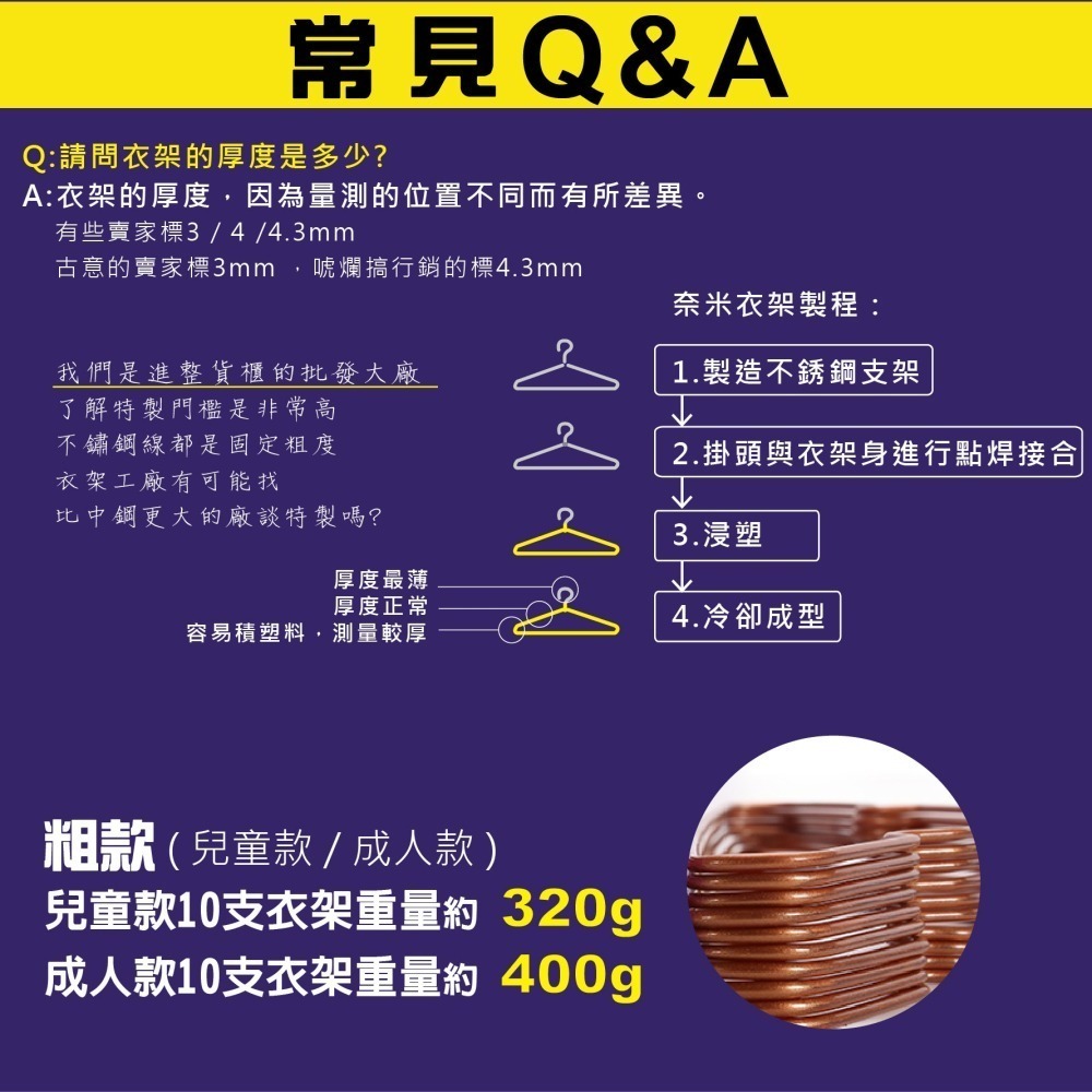 🔥高評價🔥 奈米不鏽鋼浸塑衣架 糖果色 衣架 兒童衣架 耐用衣架 超值衣架 不鏽鋼衣架 JJ0100-細節圖4