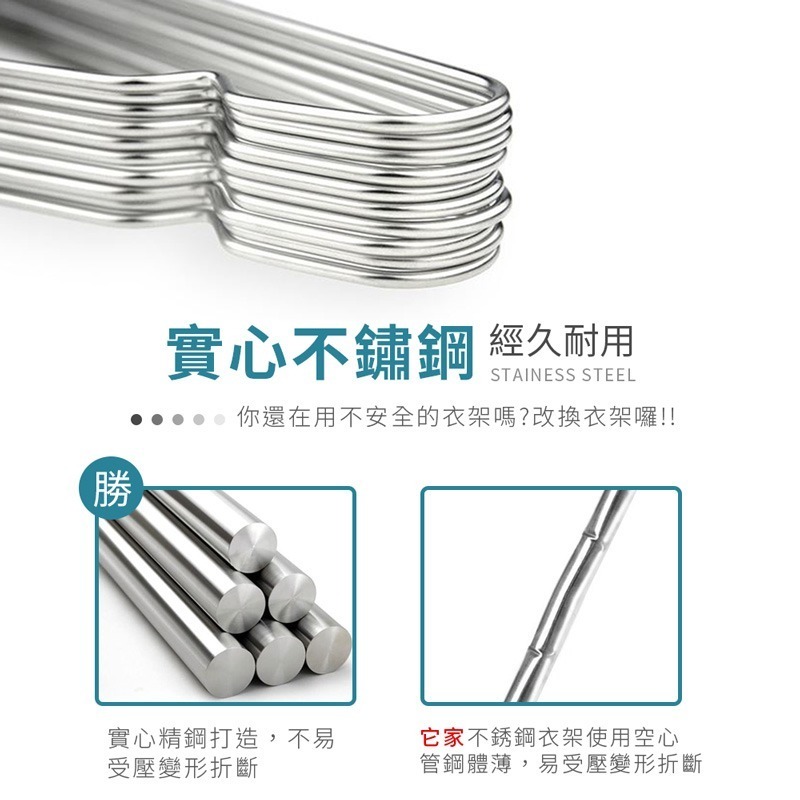 不鏽鋼衣架 不銹鋼衣架 大人衣架 兒童衣架 加粗衣架 曬衣架 掛衣架 家用衣架 衣架 好用曬衣架【JJ0119】-細節圖7