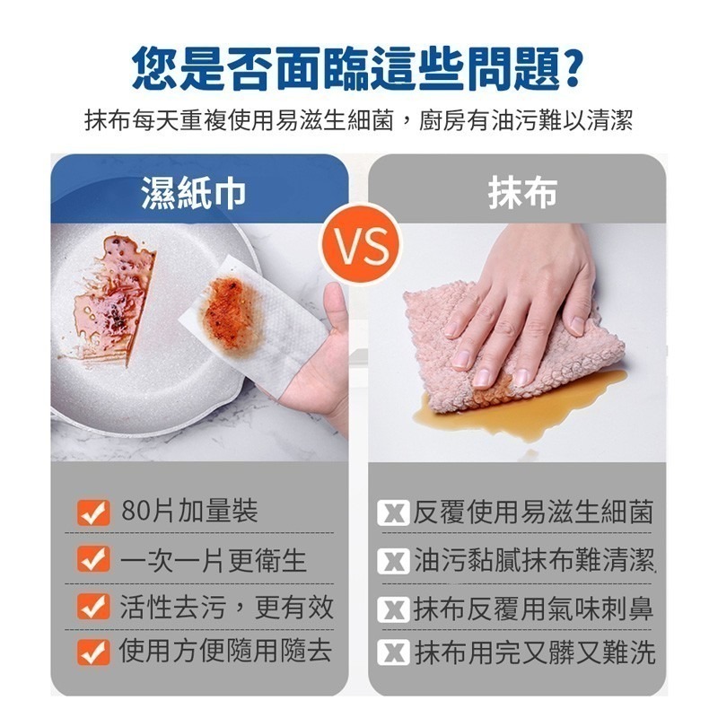 拋棄式廚房濕紙巾 去油污 濕紙巾 廚房 居家清潔 抹布 廚房用 拋棄式 客廳紙巾 清潔紙巾 紙巾【JJ0166】-細節圖3