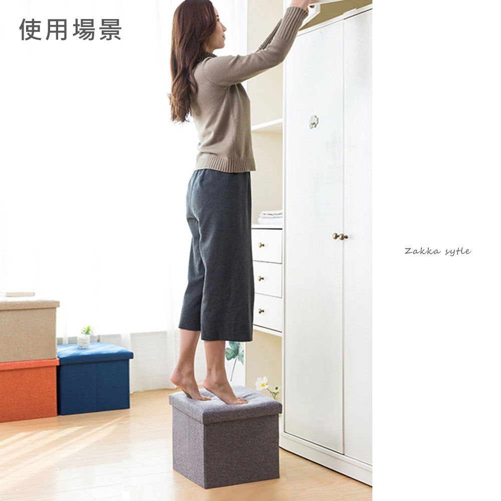 限時下殺，50款現貨-加厚摺疊收納凳 耐重80公斤 收納箱 收納椅 儲物椅 儲物凳 小椅子 椅凳 小沙發【SN0123】-細節圖6