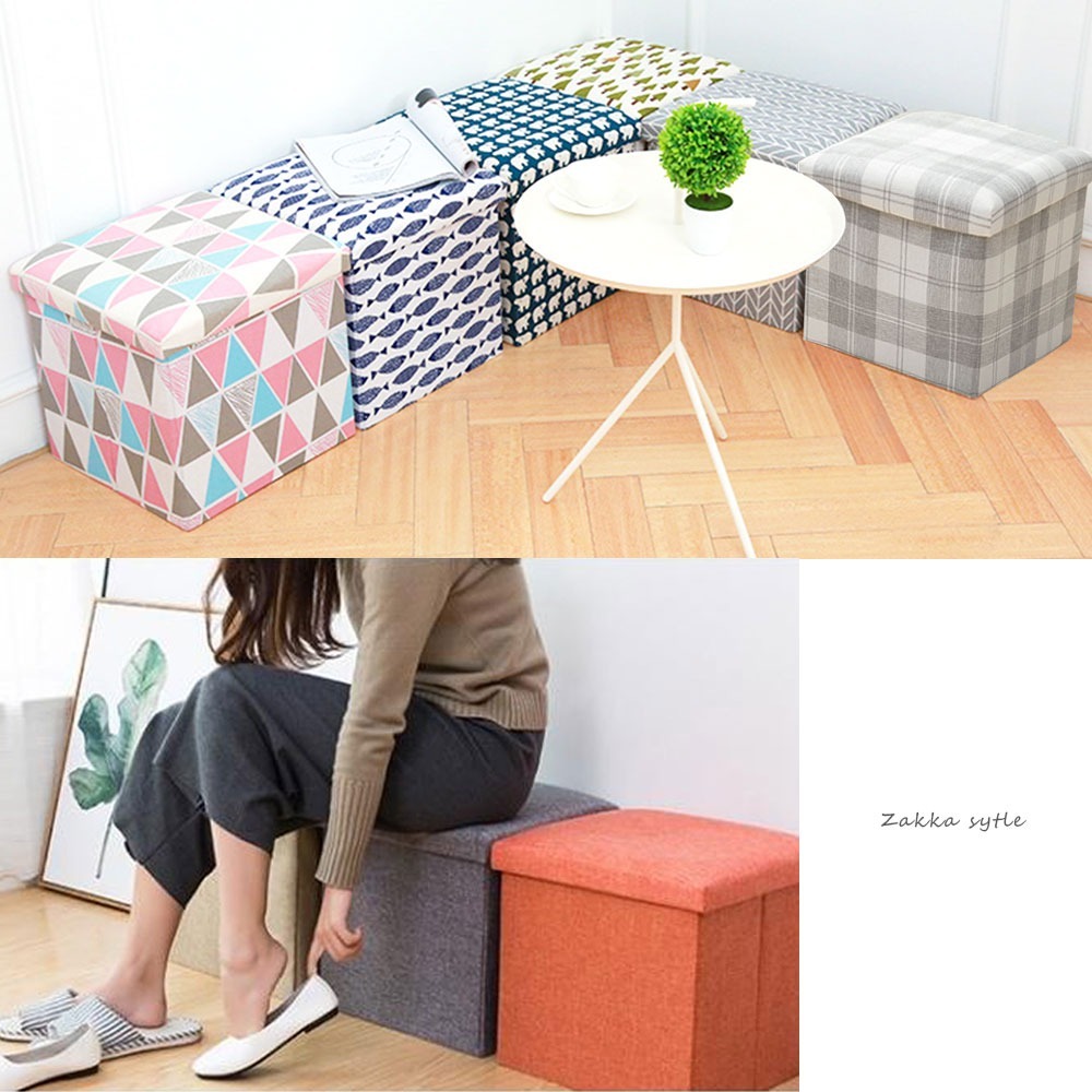 限時下殺，50款現貨-加厚摺疊收納凳 耐重80公斤 收納箱 收納椅 儲物椅 儲物凳 小椅子 椅凳 小沙發【SN0123】-細節圖7