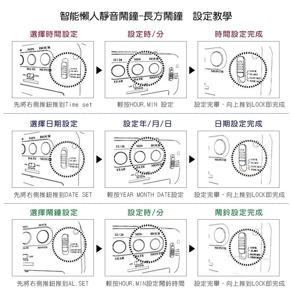 智能懶人靜音鬧鐘 貪睡聰明鐘 電子LED夜光 光感床頭鬧鐘 靜音時鐘 鬧鈴 智慧鬧鐘 電子鬧鐘 LED鬧鐘 DZ0013-細節圖5