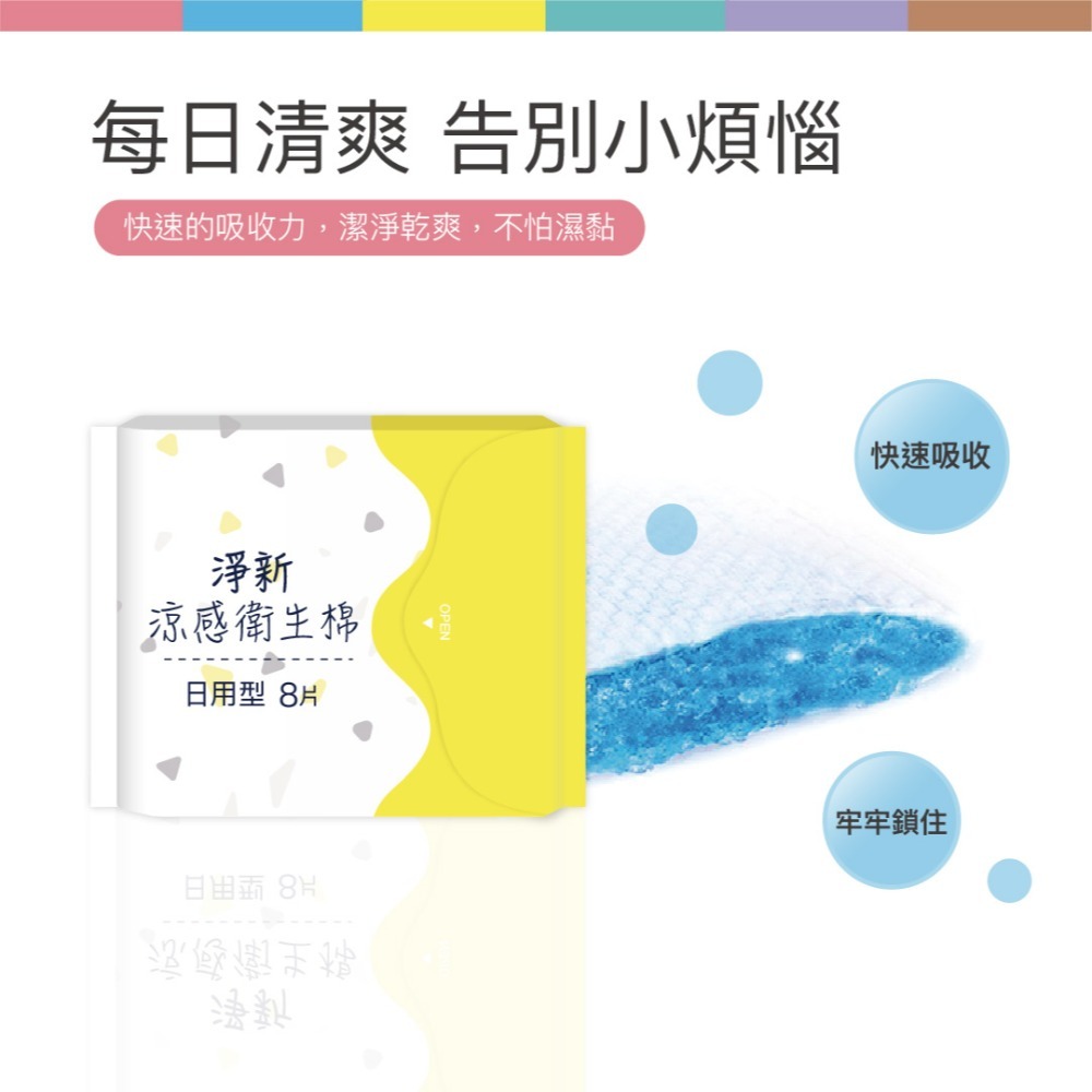 淨新 涼感衛生棉 日用衛生棉 衛生巾 涼感衛生棉 高吸水衛生棉 透氣衛生棉 護墊 生理用品 超薄 涼感 WS0049-細節圖3