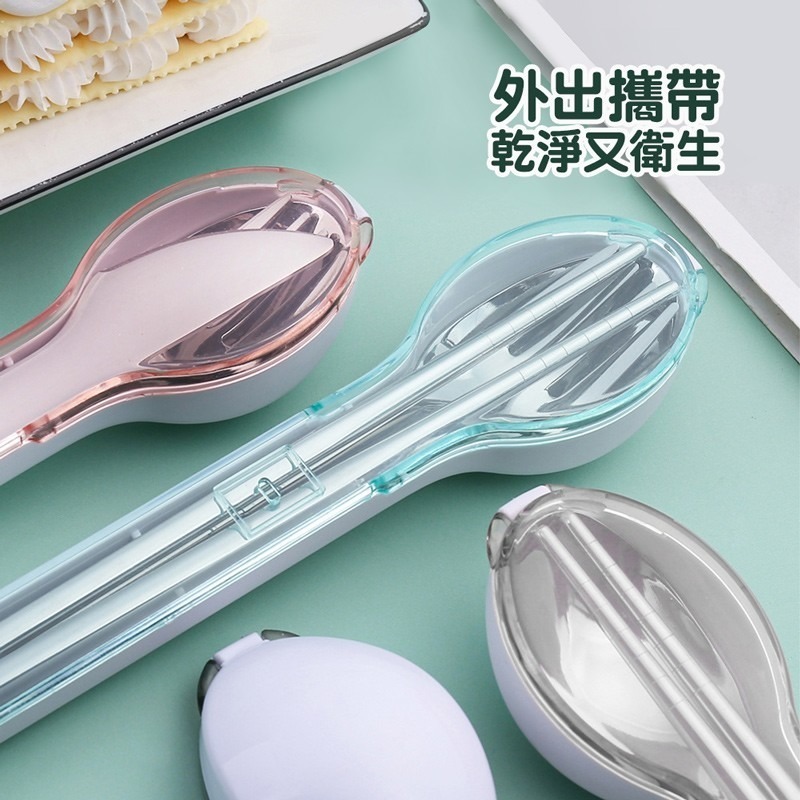 旅行餐具組 三件套 湯匙 筷子 叉子 學生環保餐具 不鏽鋼旅行餐具 隨身餐具 環保餐具【CC0296】-細節圖2
