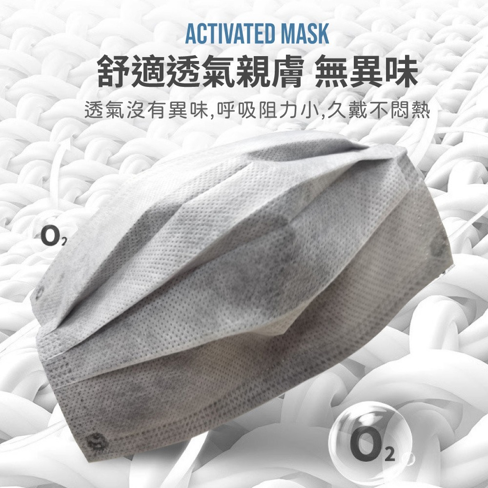 四層活性碳口罩 熔噴布口罩 一次性 口罩 口罩 拋棄式口罩 進口口罩 成人口罩 防塵【Y9901】-細節圖4