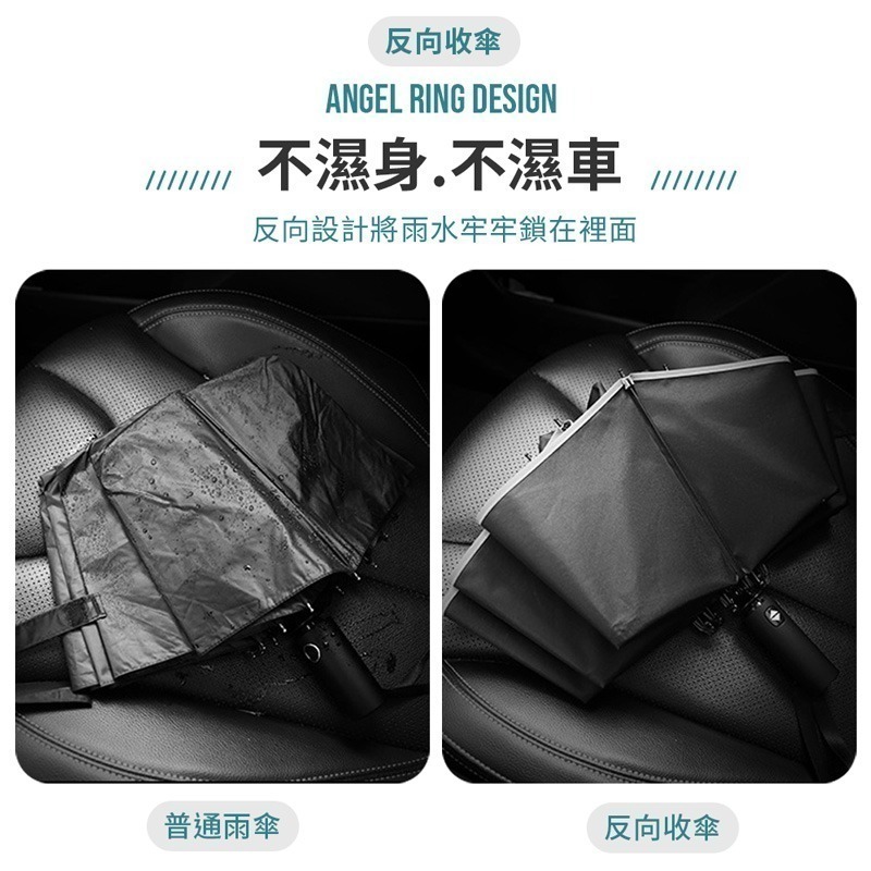 反光反向自動傘 十骨雨傘 自動傘  反向傘 自動傘 反光邊條 夜間安全傘 雨傘 防水雨傘 外出必備傘【HW0029】-細節圖4