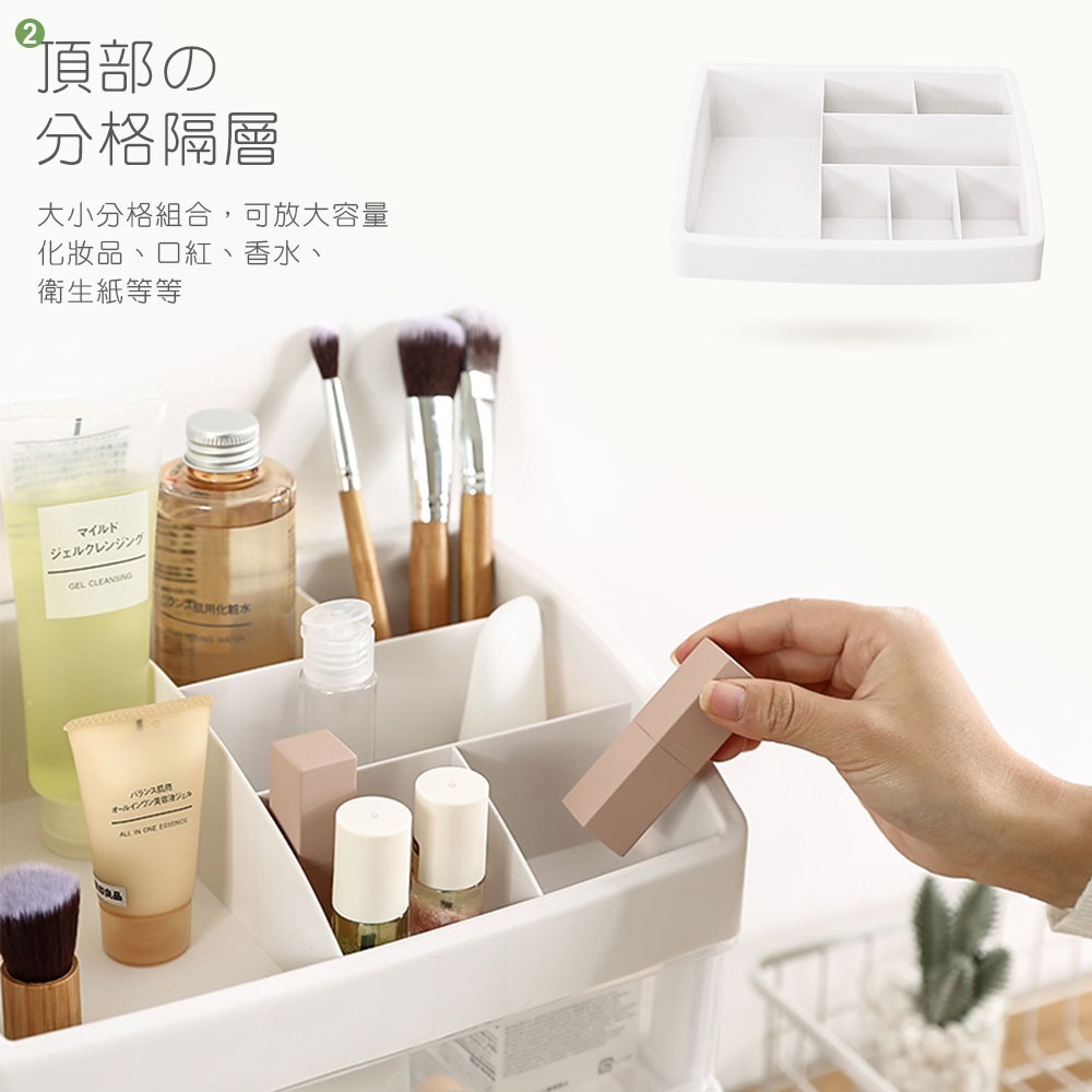 日式簡約收納櫃 小物收納櫃 化妝品收納 桌上收納 無印風 抽屜收納盒 多格整理盒 透明抽屜式 抽屜盒【SN0092】-細節圖3