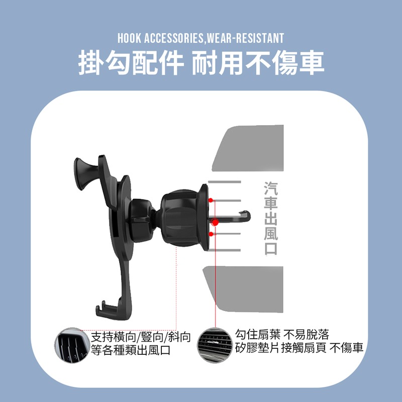 三爪出風口手機支架 冷氣口支架 汽車手機支架 多角度旋轉 車用手機架 GPS支架 手機架 UBER導航架【CY0061】-細節圖3