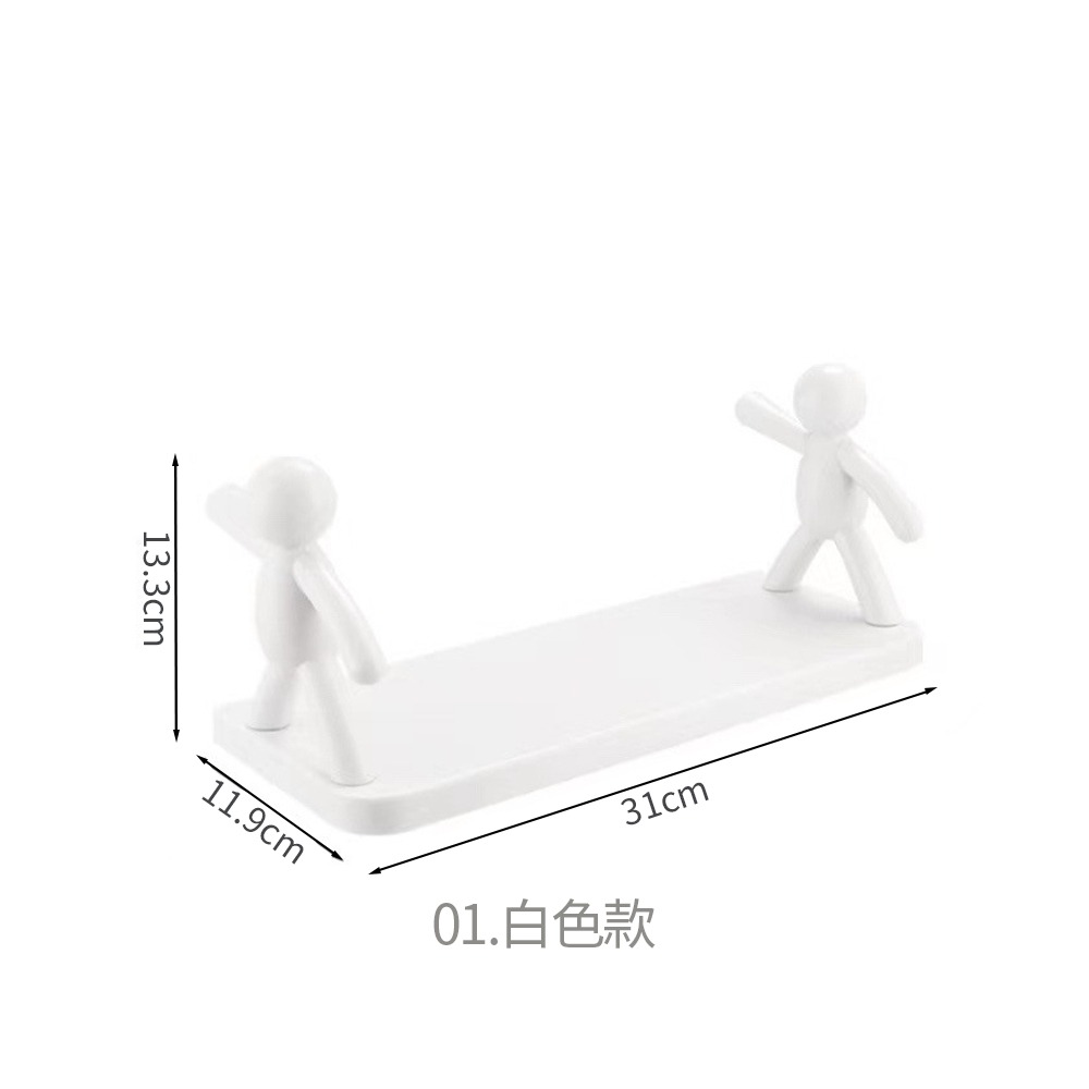 小人壁掛置物架 無印風 文青風 免釘 置物架 可愛造型 壁掛置物架 置物 收納 置物收納 壁掛【SN0254】-規格圖6