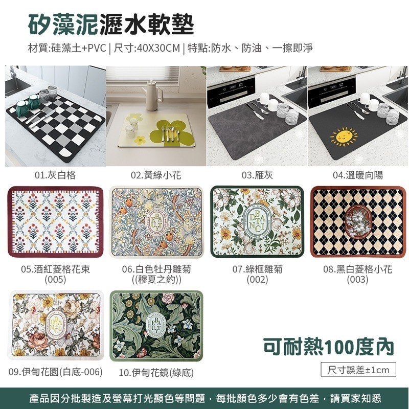 矽藻泥瀝水軟墊 矽藻泥軟墊 瀝水墊 吸水墊 洗手臺防濺墊 水杯墊 免洗隔熱墊 廚房瀝水墊 矽藻泥墊【JJ0725】-細節圖2
