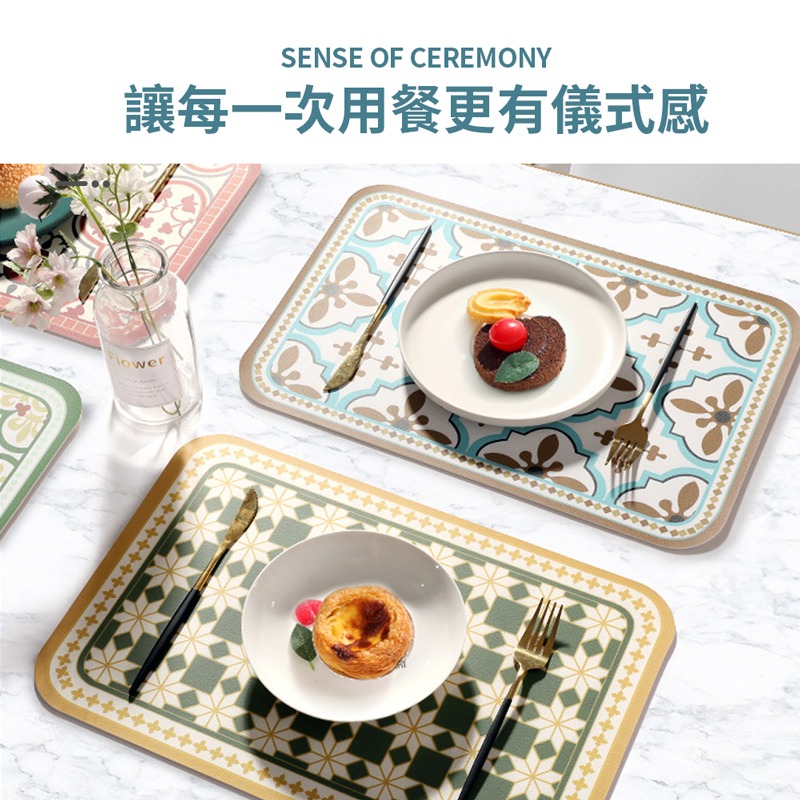 皮革餐墊 北歐風 皮革質感 防油餐墊 隔熱餐墊 止滑墊 桌墊 餐墊【CC0325】-細節圖7