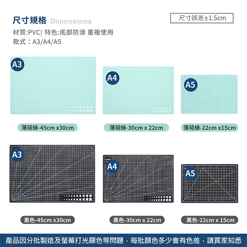 標準切割墊 多功能 切割墊  A3/A4/A5規格 桌墊 墊板 課桌墊 雕刻墊 美工用品 學生桌墊 文具【WJ0112】-細節圖2