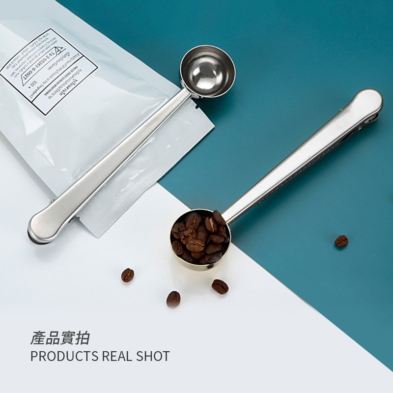 不鏽鋼咖啡豆夾勺 封口夾 咖啡匙 不鏽鋼 咖啡豆勺 量勺 烘培工具 豆匙 咖啡封口夾【CC0302】-細節圖6