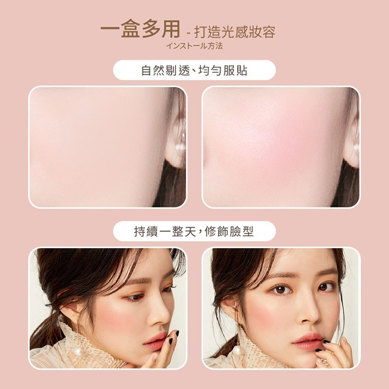 六色腮紅盤 少女心妝容 多色腮紅盤 裸妝 修容盤 防水 啞光 珠光 化妝品 美妝用品【MZ0191】-細節圖4