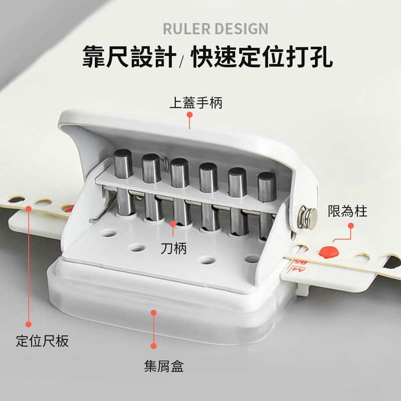 打孔機 打洞機 六孔打洞機 活頁打孔 六孔打孔器 打孔器 手帳diy打孔 活頁多孔打器 A5 B5 A4【WJ0106】-細節圖3