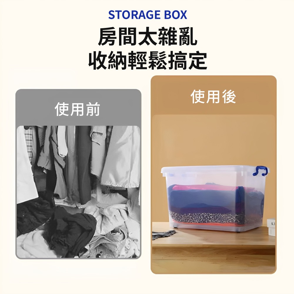 收納整理箱 整理箱 收納箱 透明收納箱 透明整理箱 透明箱 大容量整理箱 衣物收納 換季整理 收納用品【SN0350】-細節圖4