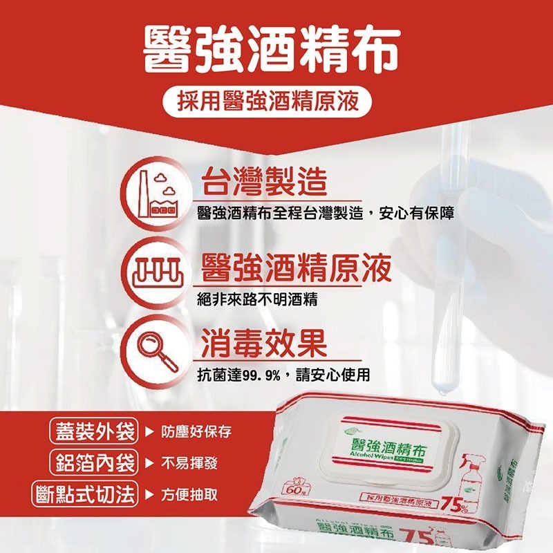 醫強酒精布60抽 醫強柔濕巾 醫強 酒精布 酒精擦 酒精濕巾 純水濕巾 乙醇 隨身包【WS0079】-細節圖2