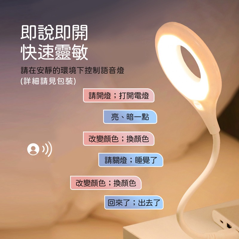 USB聲控小夜燈 白色款 小夜燈 夜燈 聲控小夜燈 感應燈 檯燈 語音燈 智能燈 智能小夜燈 床頭燈【DZ0172】-細節圖4