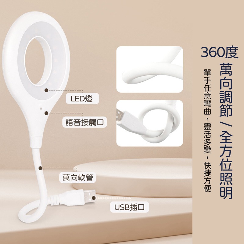 USB聲控小夜燈 白色款 小夜燈 夜燈 聲控小夜燈 感應燈 檯燈 語音燈 智能燈 智能小夜燈 床頭燈【DZ0172】-細節圖7