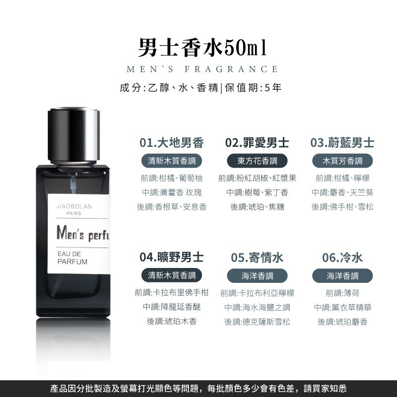 男士香水 50ml 木質調 花香調 海洋香 淡香水 香水 持久留香 香氛 香水禮盒 情人節禮物 男香【MZ0244】-細節圖5