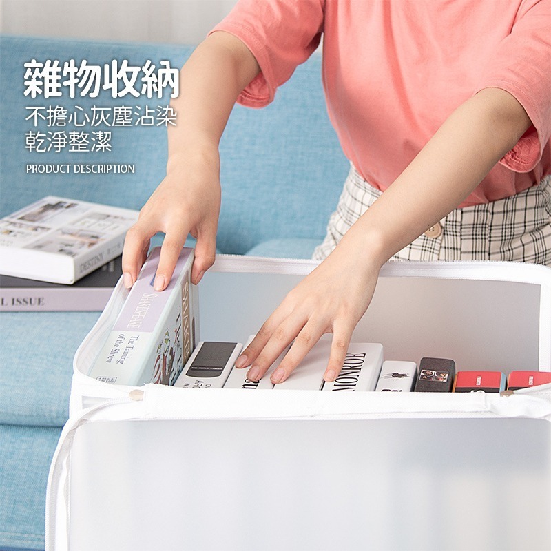 無印風折疊收納箱  收納箱 收納籃 折疊收納箱 摺疊收納箱 衣服收納箱 衣物收納箱 透明收納箱【SN0284】-細節圖4