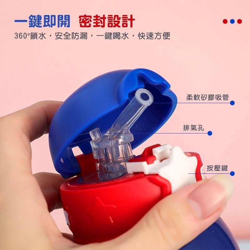 316不鏽鋼兒童保溫瓶 兒童吸管式保溫瓶 保溫杯 水壺 兩用型保溫杯 316不鏽鋼 保溫 保冷可愛撞恐龍【CC0142】-細節圖4