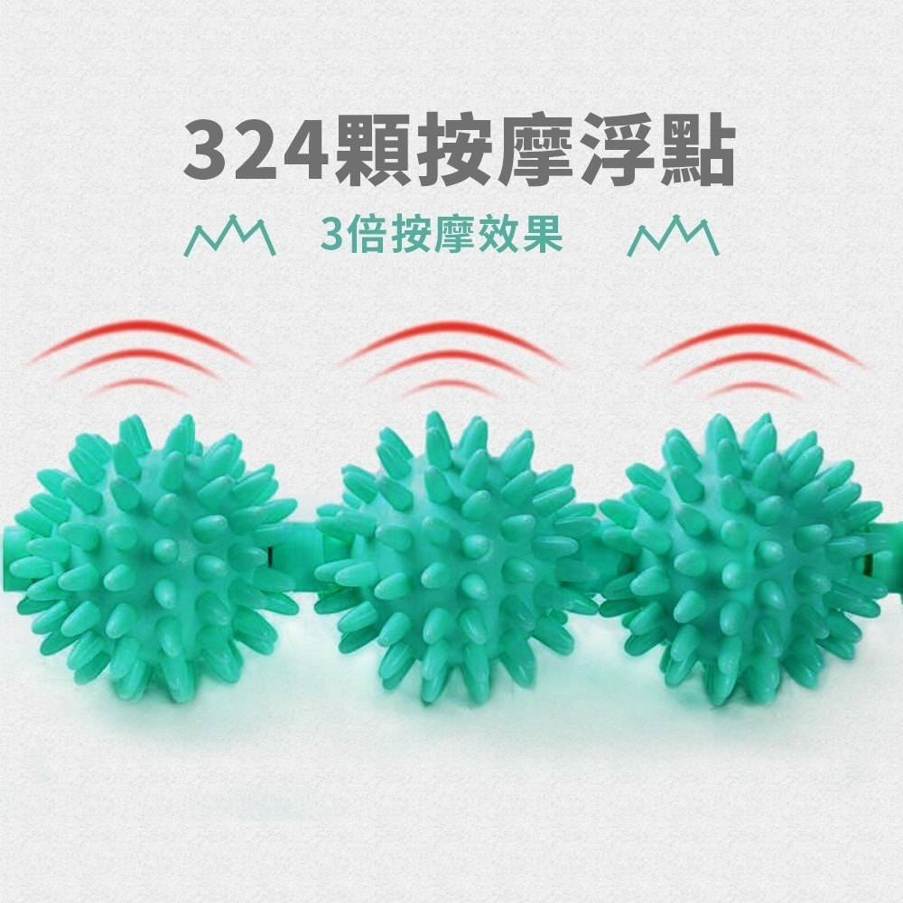 3球肌肉按摩棒 肌肉按摩 刺蝟球 按摩棍 舒壓棒 肩膀按摩器 背部按摩 頸椎按摩棒 放松筋膜棒 肌肉滾棒【YD0026】-細節圖2