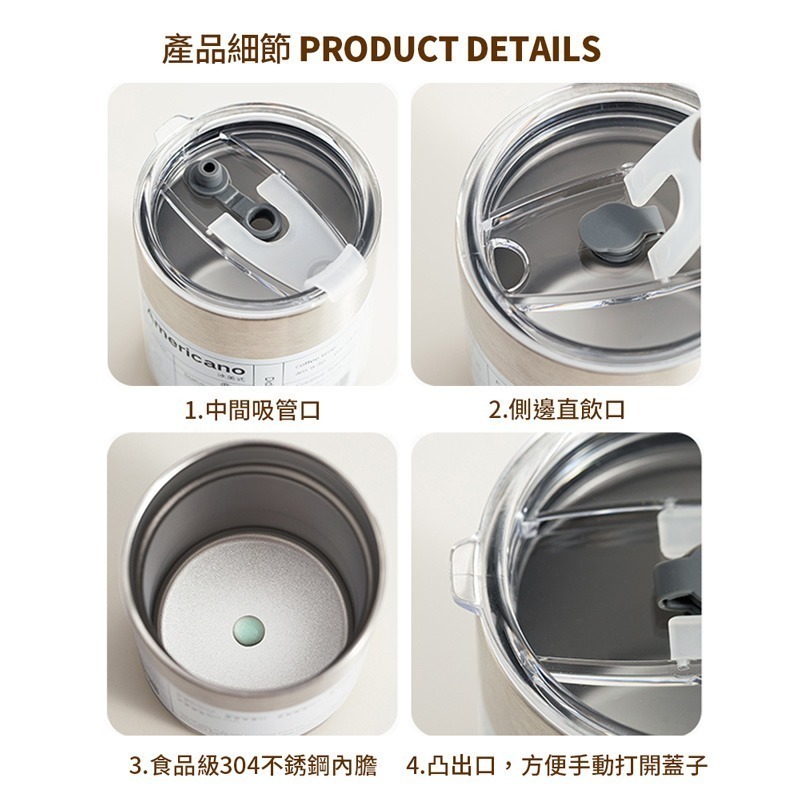 不鏽鋼隨行杯 保溫杯 咖啡杯 隨行杯 吸管杯 水壺 冰霸杯 350ml 600ml 保溫瓶 環保杯【CC0413】-細節圖6