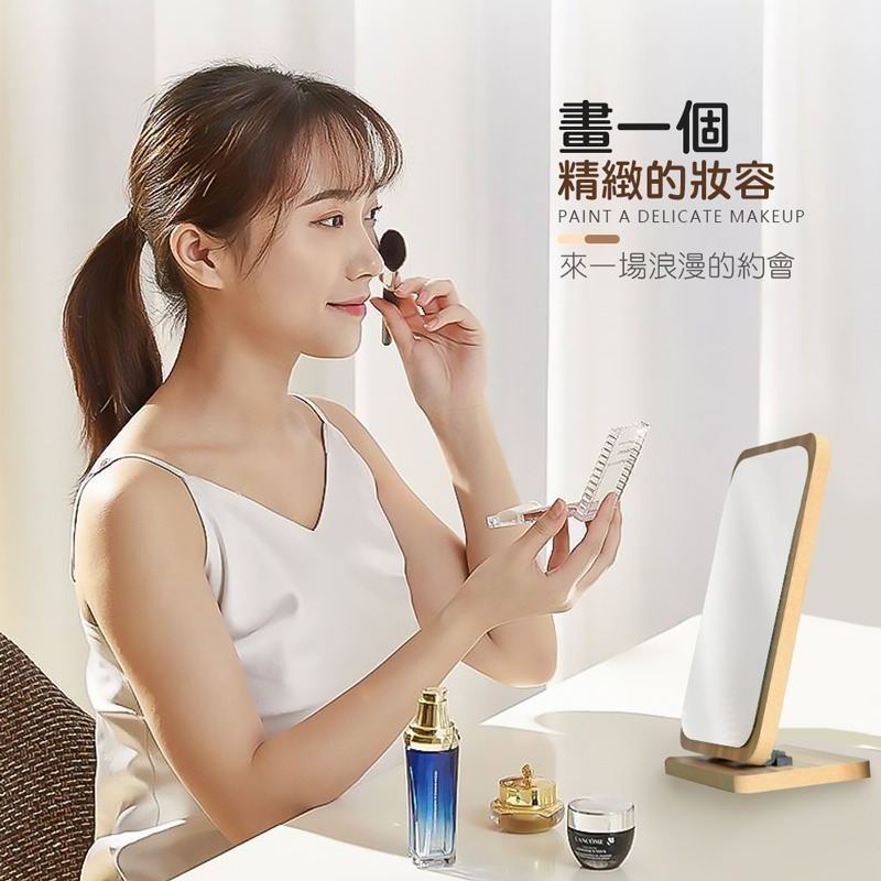 木質摺疊鏡子 日式簡約木質化妝鏡 木質化妝鏡 桌面化妝鏡 木製化妝鏡 木鏡子 折疊鏡 化妝鏡【MZ0035】-細節圖3