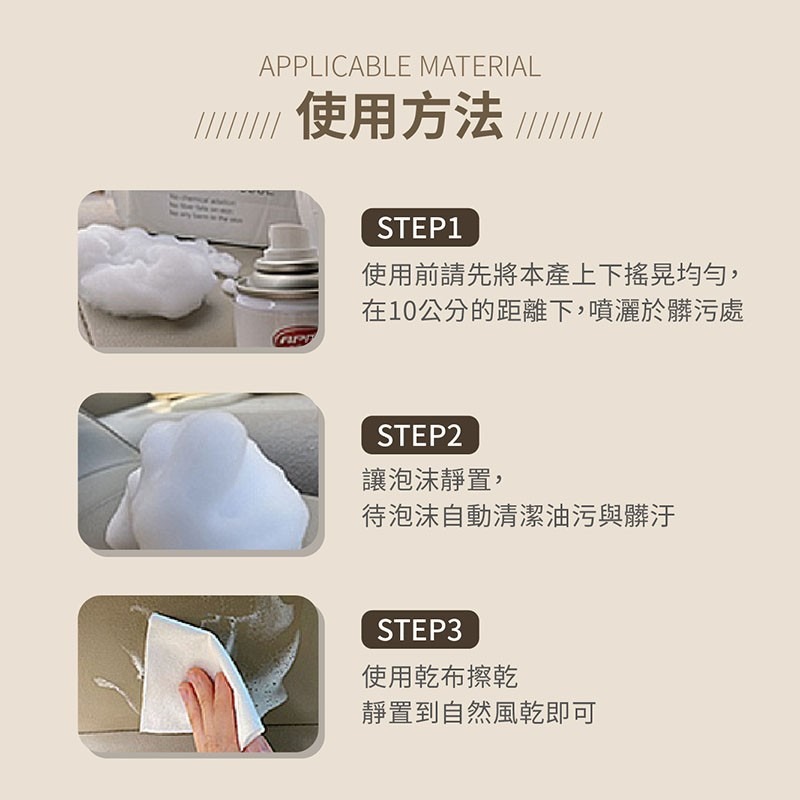 台製 MIT 安全帽清潔慕絲 汽車內裝清潔劑 洗鞋神器 泡沫乾洗劑 泡泡慕斯 沙發地毯清潔 CY0014 CY0116-細節圖5