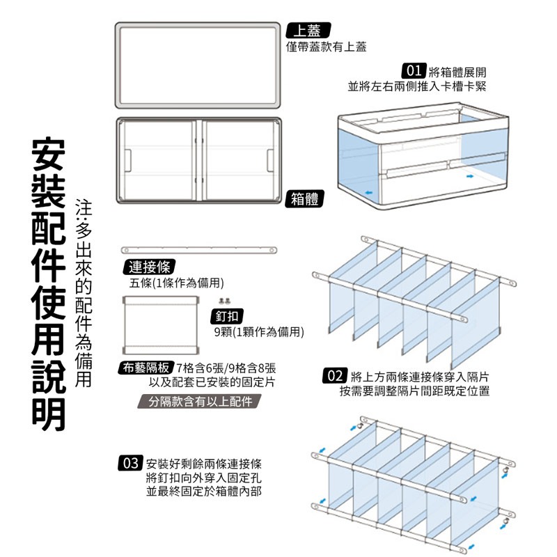 衣物收納箱  大容量 折疊 收納箱 摺疊收納箱 側開收納箱 衣服收納 小物收納 整理箱 分格收納箱【SN0281】-細節圖7