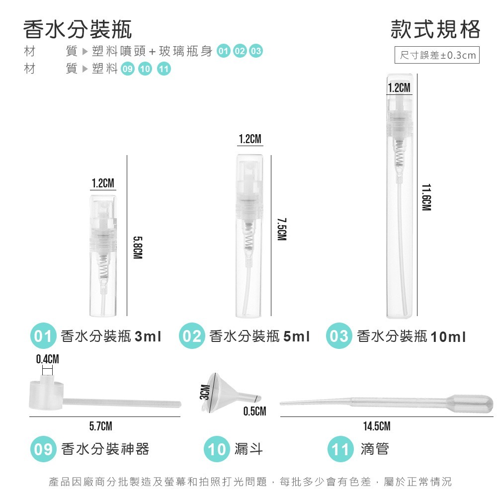 香水分裝瓶 玻璃噴瓶 香水瓶 小樣瓶 玻璃噴霧瓶 酒精分裝瓶 玻璃空壓瓶 小香空瓶 噴瓶 小漏斗 滴管 【SN0377】-細節圖8