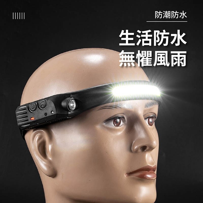 揮手感應式頭燈 LED COB頭燈 強光 USB燈 戶外防水 工作頭燈 強光燈 登山燈 工作燈 釣魚燈【DZ0162】-細節圖6