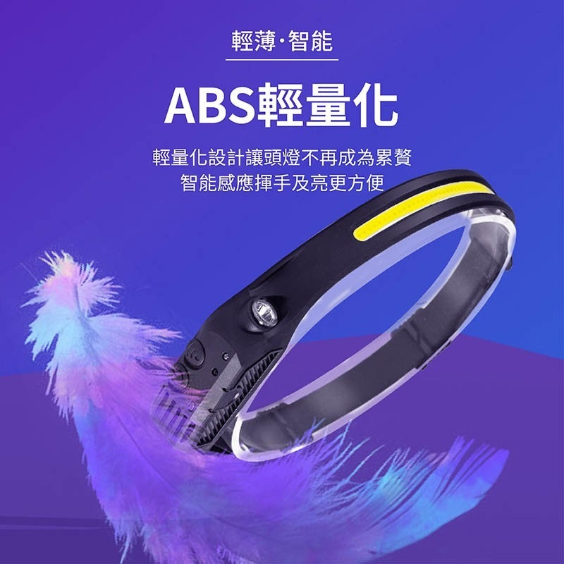 揮手感應式頭燈 LED COB頭燈 強光 USB燈 戶外防水 工作頭燈 強光燈 登山燈 工作燈 釣魚燈【DZ0162】-細節圖7