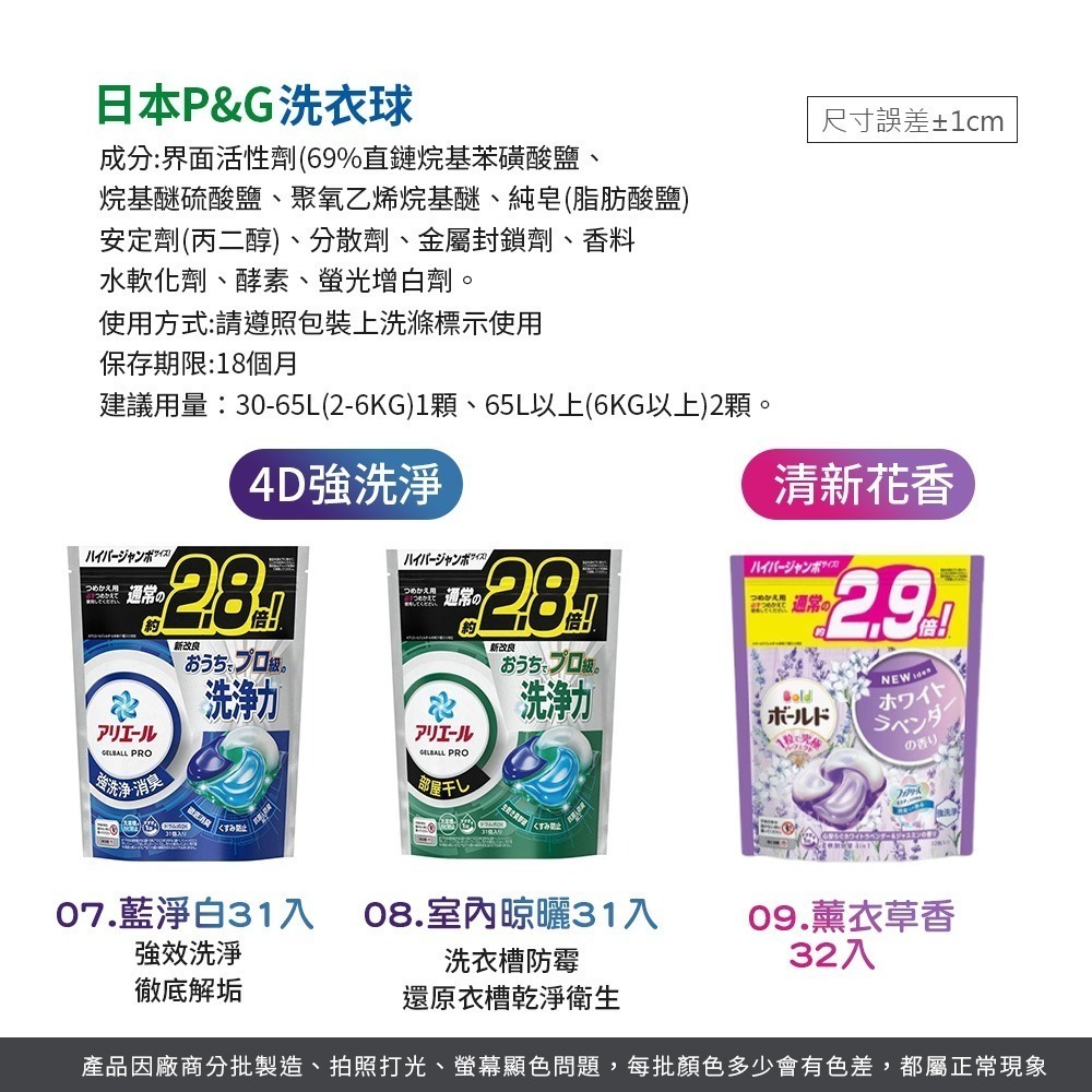 日本P&G洗衣球 33入 36入 4D洗衣球 洗衣球補充包 補充包 洗衣球 【JJ0742】-細節圖2