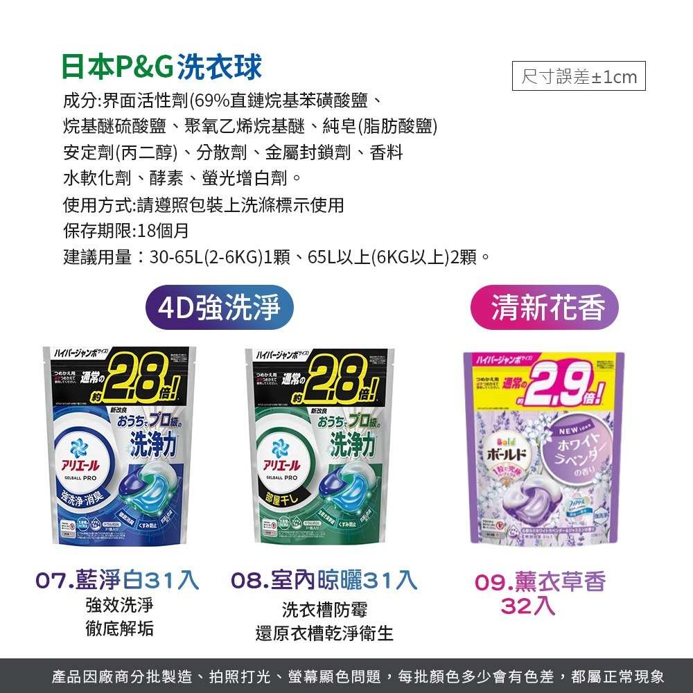 日本P&G洗衣球 33入 36入 4D洗衣球 洗衣球補充包 補充包 洗衣球 【JJ0742】-細節圖4