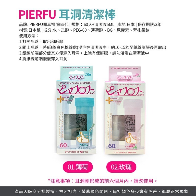 日本PIERFU 耳洞清潔棒 60入 PIAFLOSS 第四代 耳洞清潔線 耳洞清潔 耳洞汙垢去除【WS0094】-細節圖2