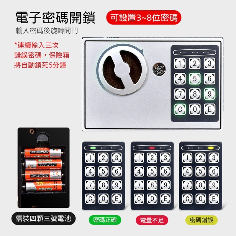 保險櫃 密碼保險櫃 投幣保險櫃 電子密碼箱 保管櫃 保險箱 小金庫 密碼櫃 密碼箱 存錢桶 小型保險櫃【SN0343】-細節圖2