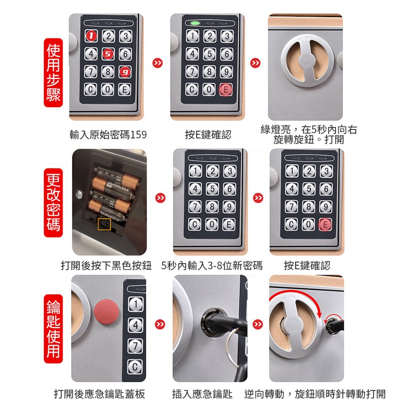 保險櫃 密碼保險櫃 投幣保險櫃 電子密碼箱 保管櫃 保險箱 小金庫 密碼櫃 密碼箱 存錢桶 小型保險櫃【SN0343】-細節圖5