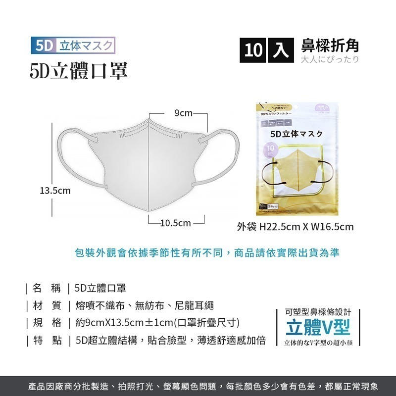 3D冷感布無鼻樑口罩 3D冷感布口罩 3D口罩 冷感布口罩 涼感 立體口罩 3D立體口罩 一次性 10入售【Y9941】-細節圖6