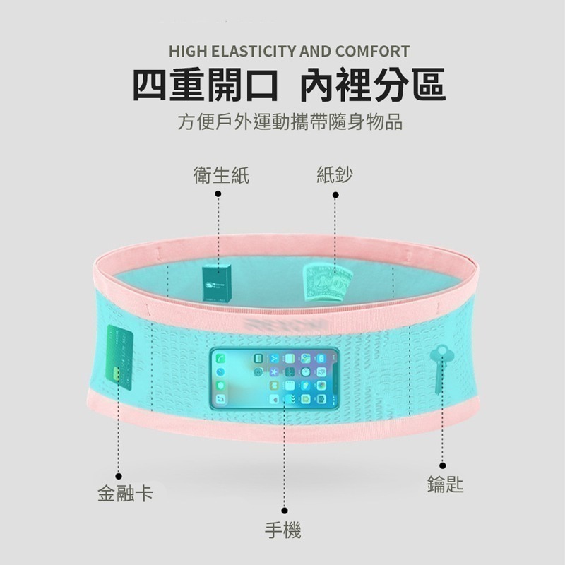 針織高彈力隱形運動腰包 隱形運動腰包 針織腰包 運動腰包 隱形腰包 高彈力腰包 旅行腰包 貼身腰包【PJ0094】-細節圖6