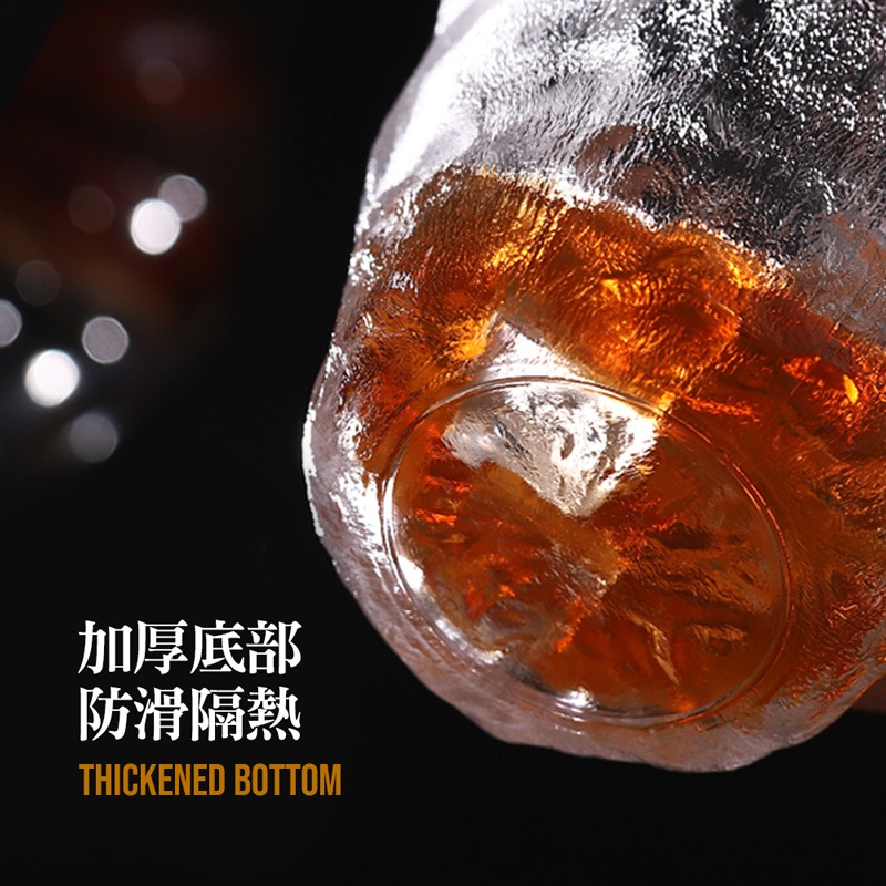 冰川玻璃杯日式 玻璃杯 威士忌杯 水晶玻璃杯 玻璃杯 杯子 水杯 金邊玻璃杯 日式玻璃杯【CC0213】-細節圖6