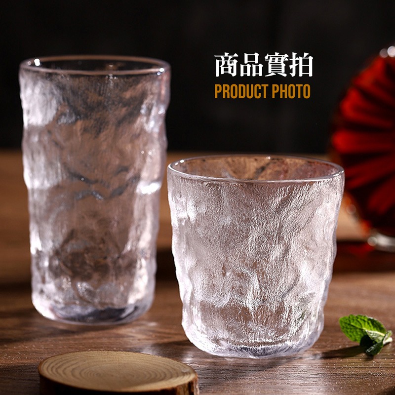冰川玻璃杯日式 玻璃杯 威士忌杯 水晶玻璃杯 玻璃杯 杯子 水杯 金邊玻璃杯 日式玻璃杯【CC0213】-細節圖8