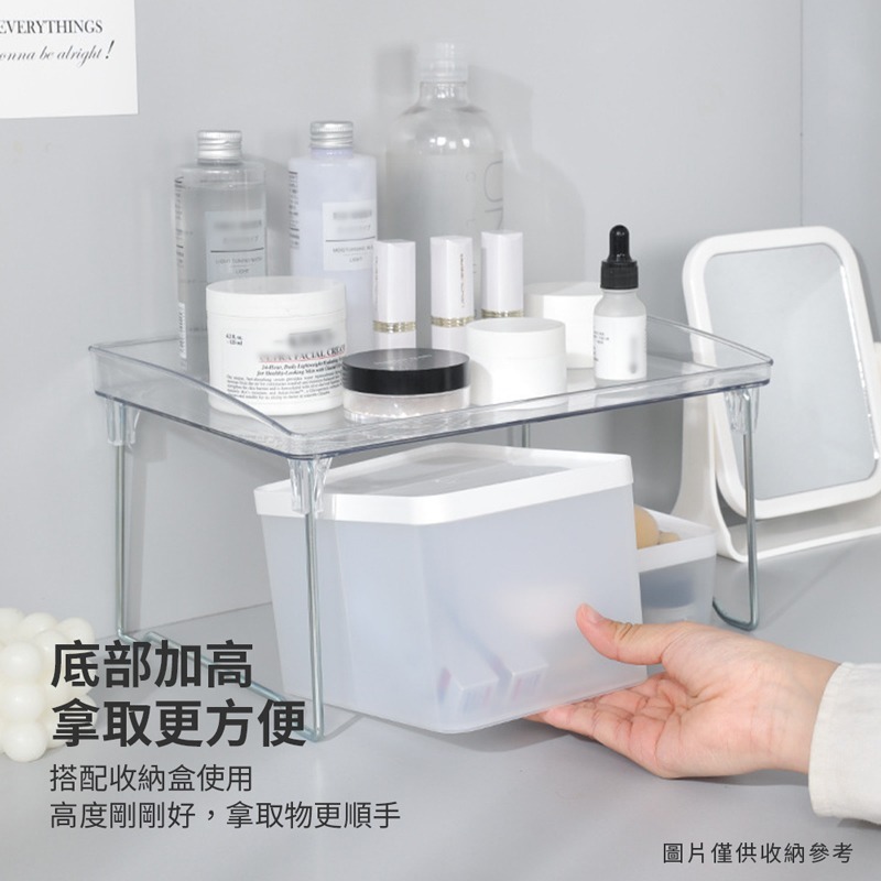 透明折疊置物架 置物架 透明置物架 收納架 折疊置物架 疊加置物架 桌面收納架 辦公室收納 折疊小桌【SN0778】-細節圖4